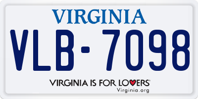 VA license plate VLB7098