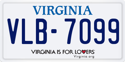 VA license plate VLB7099