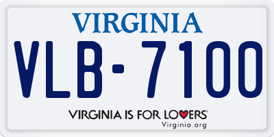 VA license plate VLB7100