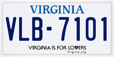 VA license plate VLB7101