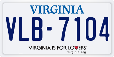 VA license plate VLB7104