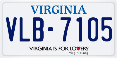 VA license plate VLB7105