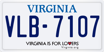 VA license plate VLB7107