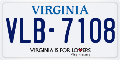 VA license plate VLB7108