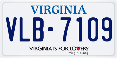 VA license plate VLB7109