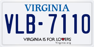 VA license plate VLB7110