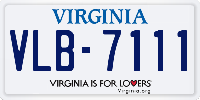 VA license plate VLB7111