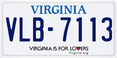 VA license plate VLB7113