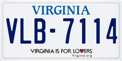 VA license plate VLB7114