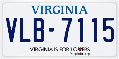 VA license plate VLB7115
