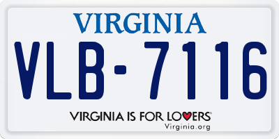 VA license plate VLB7116