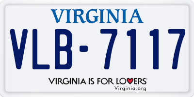 VA license plate VLB7117
