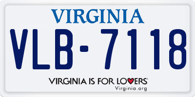 VA license plate VLB7118