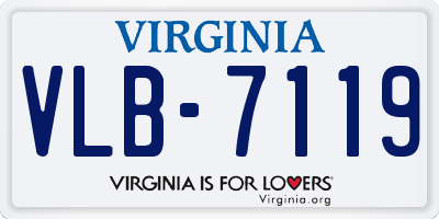 VA license plate VLB7119