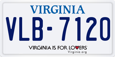 VA license plate VLB7120