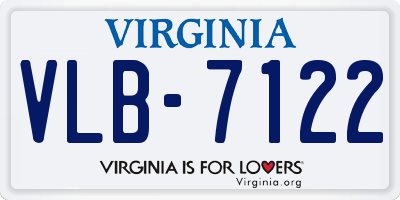 VA license plate VLB7122