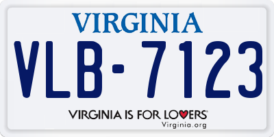 VA license plate VLB7123