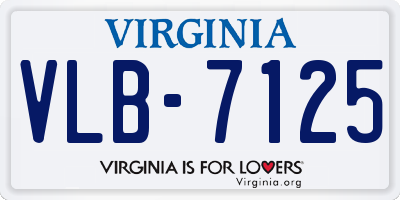 VA license plate VLB7125
