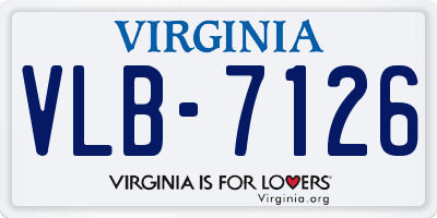VA license plate VLB7126
