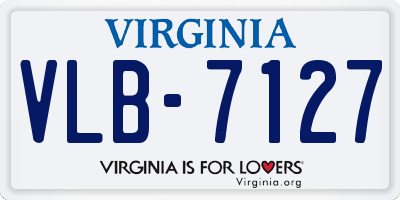 VA license plate VLB7127