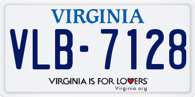 VA license plate VLB7128