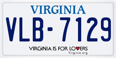 VA license plate VLB7129
