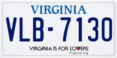 VA license plate VLB7130