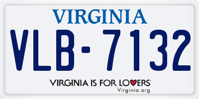 VA license plate VLB7132
