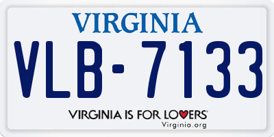 VA license plate VLB7133