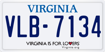VA license plate VLB7134