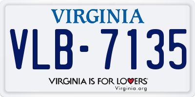 VA license plate VLB7135
