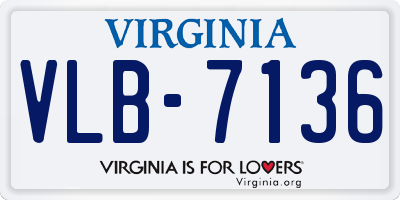 VA license plate VLB7136