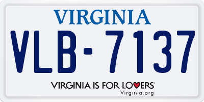 VA license plate VLB7137