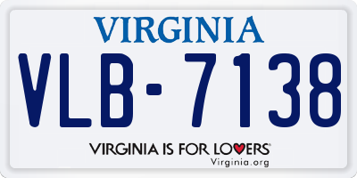 VA license plate VLB7138