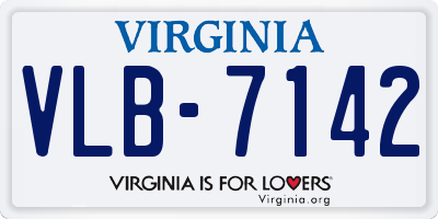 VA license plate VLB7142