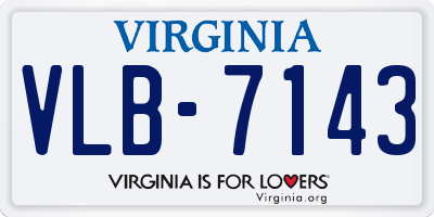 VA license plate VLB7143