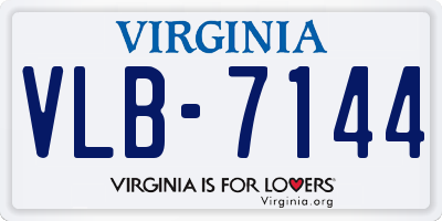 VA license plate VLB7144