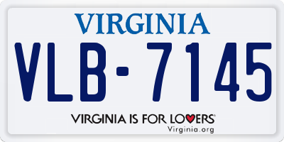 VA license plate VLB7145