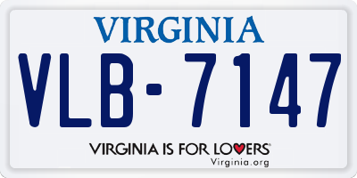 VA license plate VLB7147