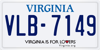 VA license plate VLB7149