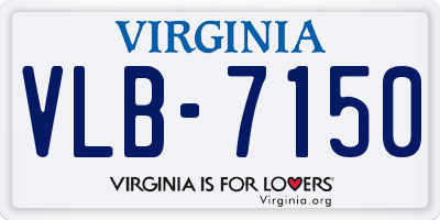 VA license plate VLB7150