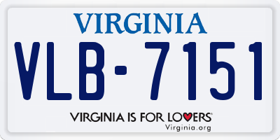 VA license plate VLB7151