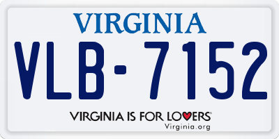 VA license plate VLB7152