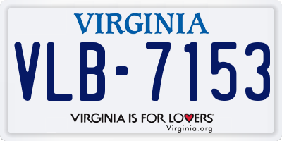 VA license plate VLB7153