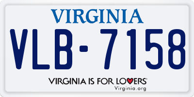 VA license plate VLB7158