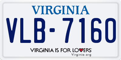 VA license plate VLB7160