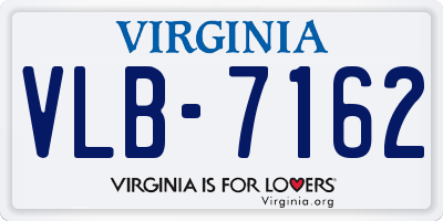 VA license plate VLB7162