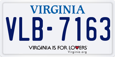 VA license plate VLB7163