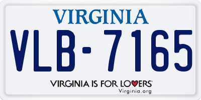 VA license plate VLB7165