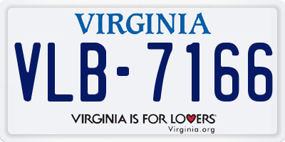 VA license plate VLB7166
